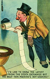 Stocks Collection: Drunk Stockbroker - confused by toilet roll