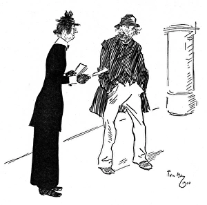 Drunk writer refuses tract from a benevolent lady - Irony Drunk writer refuses tract from a benevolent lady - Irony