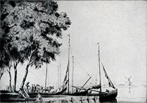 Drypoint Prints: Drypoint of a Quay in Middelburg