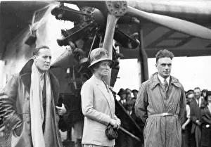 Barnard Prints: The Duchess of Bedford with Capt C. D. Barnard, left, pil?