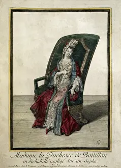 Bouillon Prints: The Duchess of Bouillon posing as deshabill項
