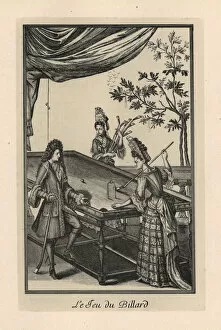 The Duchess of Burgundy playing billiards, 18th century
