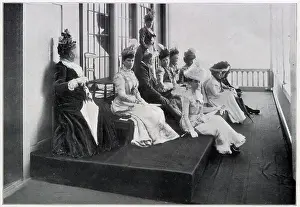 Racecourse Prints: The Duchess of York (later Mary of Teck) and party on the royal balcony. Date: 1899