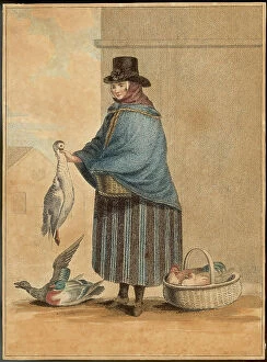 Ducks Collection: Duck Seller Trade Street Trades Birds Circa 1830