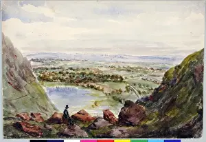 Loch Prints: Duddingston Loch. Scene from Arthurs Seat, Samsons Ribs
