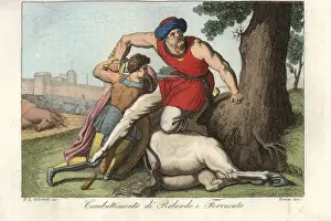 Roland Prints: Duel between Roland and the giant Ferracut