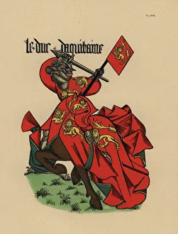 Ancien Gallery: Duke of Aquitaine, Duc d Aquitaine, with standard