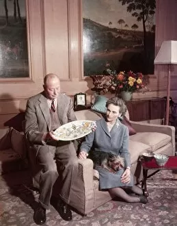 Terrier Collection: Duke and Duchess of Gloucester at home, 1960