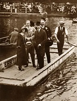 Ferry Prints: Duke and Duchess of York visit Eel Pie Island - hotel ferry