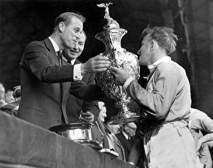 Edinburgh Collection: Duke of Edinburgh presenting trophy at Rugby League final