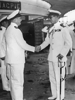 Arriving Collection: The Duke of Edinburgh taking over HMS Magpie at Malta