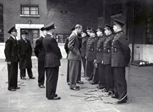 Reviews Prints: Duke of Edinburgh visiting London firefighters