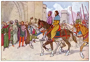 Leads Prints: Duke of Hereford leads prisoner King Richard II into London