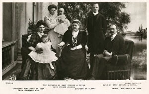Coburg Collection: Duke of Saxe-Coburg Gotha and Prince of Teck with Family