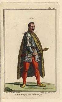 Transylvania Prints: A duke of Transylvania in armor and cloak