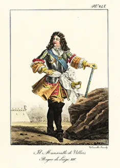 Baton Prints: Duke of Villars, era of King Louis XIV