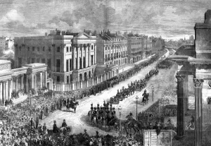 Apsley Collection: Duke of Wellington funeral procession, Apsley House
