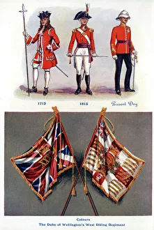 1813 Prints: Duke of Wellington's West Riding Regiment and Colours