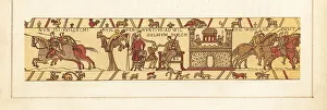 Needlework Prints: Duke WIlliam of Normandy on his throne receiving a messenger