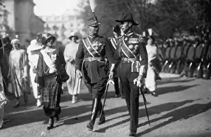 Romania Prints: The Duke of York with Crown Prince Carol of Romania