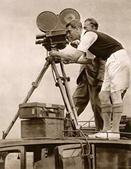 Duke of York tries his hand as a cameraman - Southwold Camp