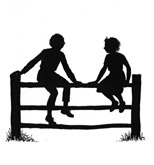 Images Dated 17th October 2011: Dunderpate and his friend Susan sitting on a fence