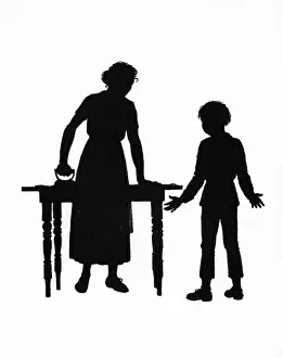 Dunce Prints: Dunderpate and his mother with the ironing