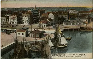 Dunkirk Prints: Dunkirk, France - aerial view of the harbour and docks