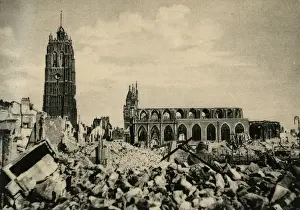 Dunkirk, France - Belfry and Church of St Eloi, WW2