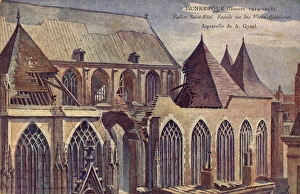 Images Dated 31st March 2016: Dunkirk, France - Facade of the Saint Eloi church, WW1