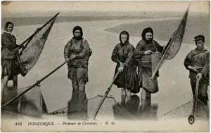 Dunkirk Prints: Dunkirk, France - fishing for shrimps