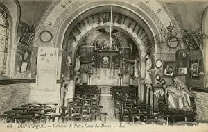 Dunkirk Prints: Dunkirk, France - interior of Notre Dame des Dunes Church
