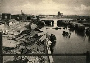 Submerged Prints: Dunkirk, France - the new lock, WW2