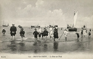 Images Dated 24th March 2016: Dunkirk, France - paddling at Malo-les-Bains beach