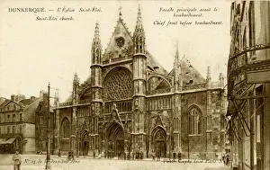 Dunkirk Prints: Dunkirk, France - Saint Eloi Church facade