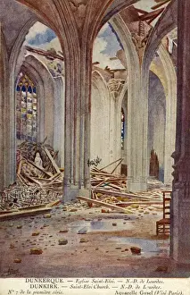 Dunkirk, France - Saint Eloi church, WW1