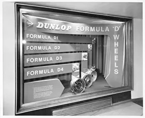 Formula Prints: Dunlop Formula D wheels window display