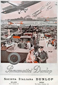 Images Dated 24th November 2020: Dunlop tyres - at an air show in Italy Date: 1928