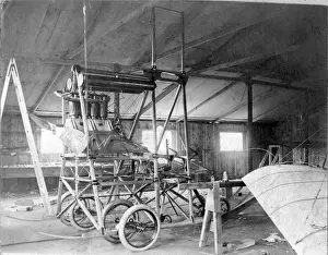 Dunne D6 in the shed of W E Gibson minus wings circa 1911