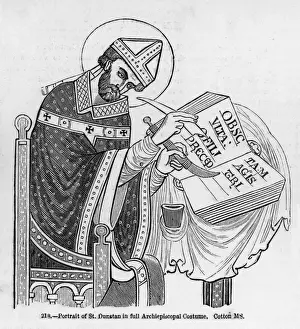 Prelate Prints: Dunstan with Quill Pen