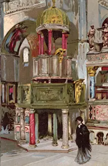 Marco Prints: Duomo S. Marco (interior) - Venice, Italy - The Pulpit