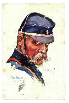 Poilus Prints: A Dupuis head and shoulders of a French soldier