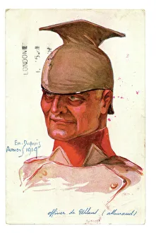 Cavalryman Prints: A Dupuis head and shoulders of a German cavalryman