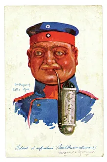 Poilus Prints: A Dupuis head and shoulders of an German soldier