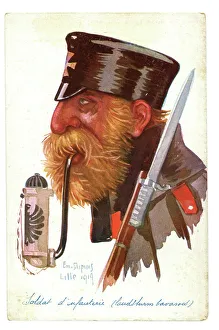 Hairy Prints: A Dupuis head and shoulders of a German Territorial
