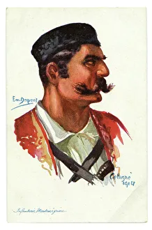 Poilus Prints: A Dupuis head and shoulders of a Montenegran soldier