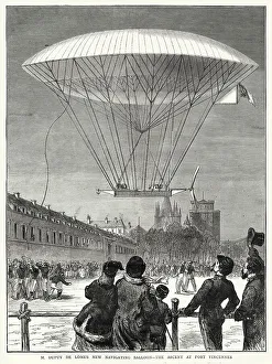 New Images July 2023 Prints: Dupuy de Lome's dirigible at Fort Vincennes, Paris. Date: 1872
