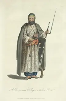 Kabul Prints: Durani Villager with gun, Afghanistan