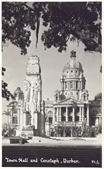 Cenotaph Prints: Durban, South Africa - Town Hall and Cenotaph
