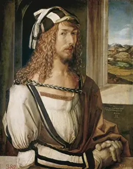 Durer Prints: DURER, Albrecht (1471-1528). Self-portrait. 1498